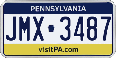 PA license plate JMX3487