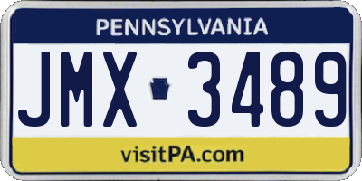 PA license plate JMX3489