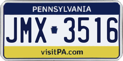 PA license plate JMX3516