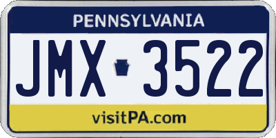 PA license plate JMX3522
