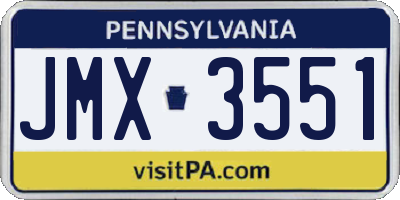 PA license plate JMX3551