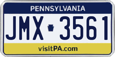 PA license plate JMX3561