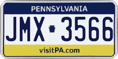 PA license plate JMX3566