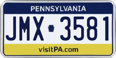 PA license plate JMX3581