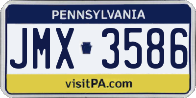 PA license plate JMX3586