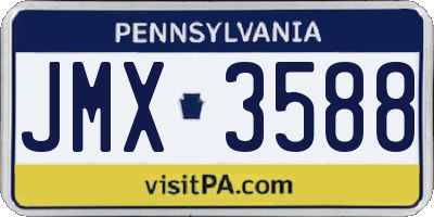PA license plate JMX3588