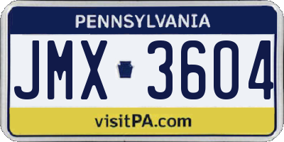 PA license plate JMX3604