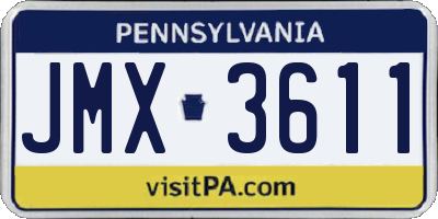 PA license plate JMX3611