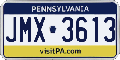 PA license plate JMX3613