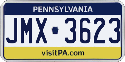PA license plate JMX3623