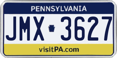 PA license plate JMX3627