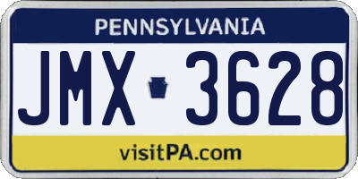 PA license plate JMX3628