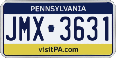 PA license plate JMX3631