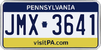 PA license plate JMX3641