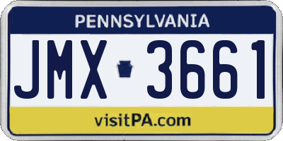 PA license plate JMX3661