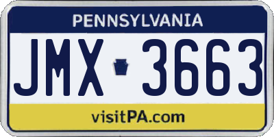 PA license plate JMX3663