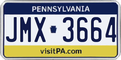 PA license plate JMX3664
