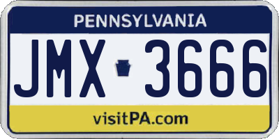 PA license plate JMX3666