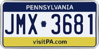 PA license plate JMX3681