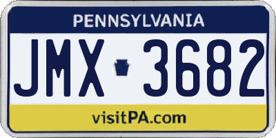 PA license plate JMX3682