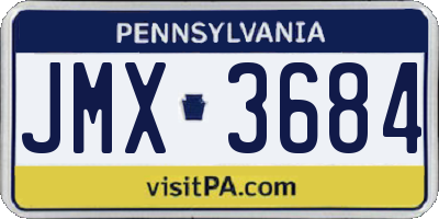 PA license plate JMX3684