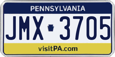 PA license plate JMX3705