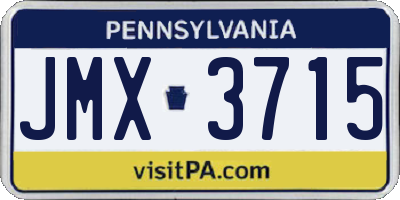 PA license plate JMX3715