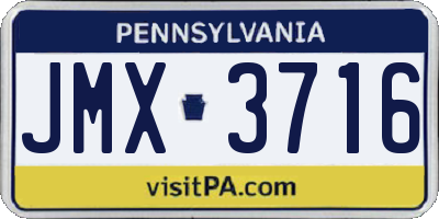 PA license plate JMX3716