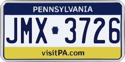PA license plate JMX3726