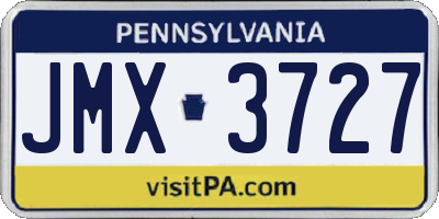 PA license plate JMX3727