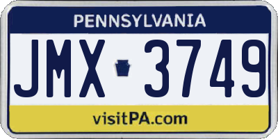 PA license plate JMX3749