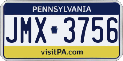 PA license plate JMX3756
