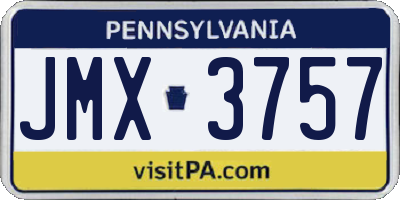 PA license plate JMX3757