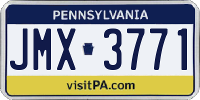 PA license plate JMX3771