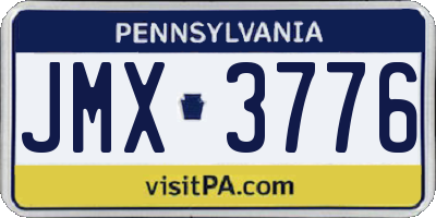 PA license plate JMX3776