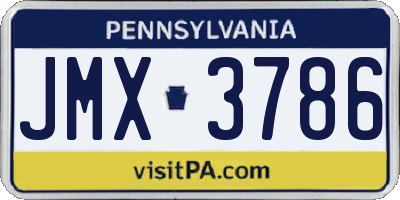 PA license plate JMX3786