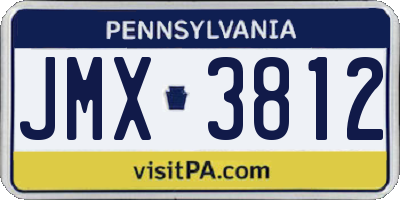 PA license plate JMX3812