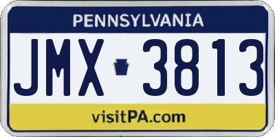 PA license plate JMX3813