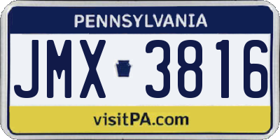 PA license plate JMX3816