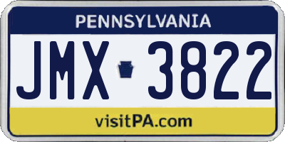 PA license plate JMX3822