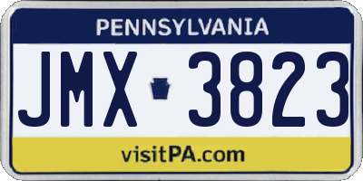 PA license plate JMX3823