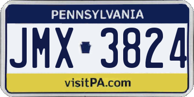 PA license plate JMX3824