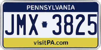 PA license plate JMX3825