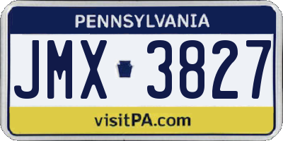 PA license plate JMX3827