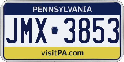 PA license plate JMX3853