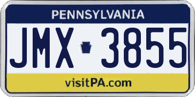 PA license plate JMX3855