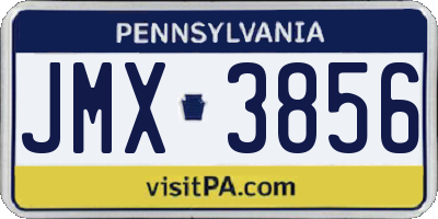PA license plate JMX3856