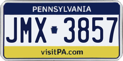 PA license plate JMX3857
