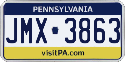 PA license plate JMX3863
