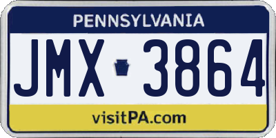 PA license plate JMX3864